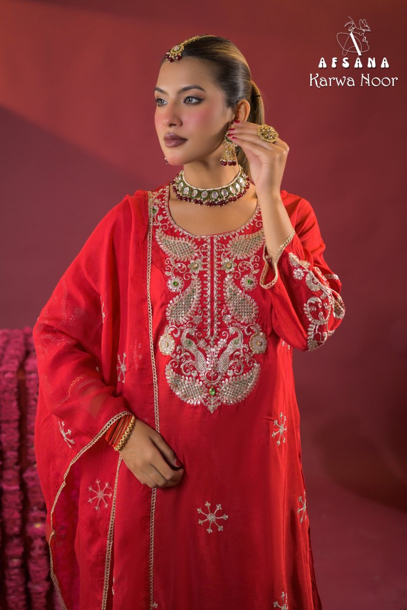 Karwa Noor By Afsana Russian Embroidery Readymade Suits 